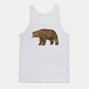 Handpainted watercolor clumsy cute forest brown bear Tank Top